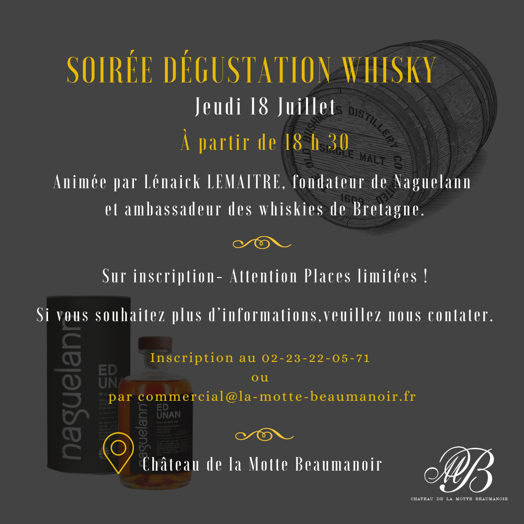 Soirée dégustation de whisky au Château de la Motte Beaumanoir à Pleugueneuc